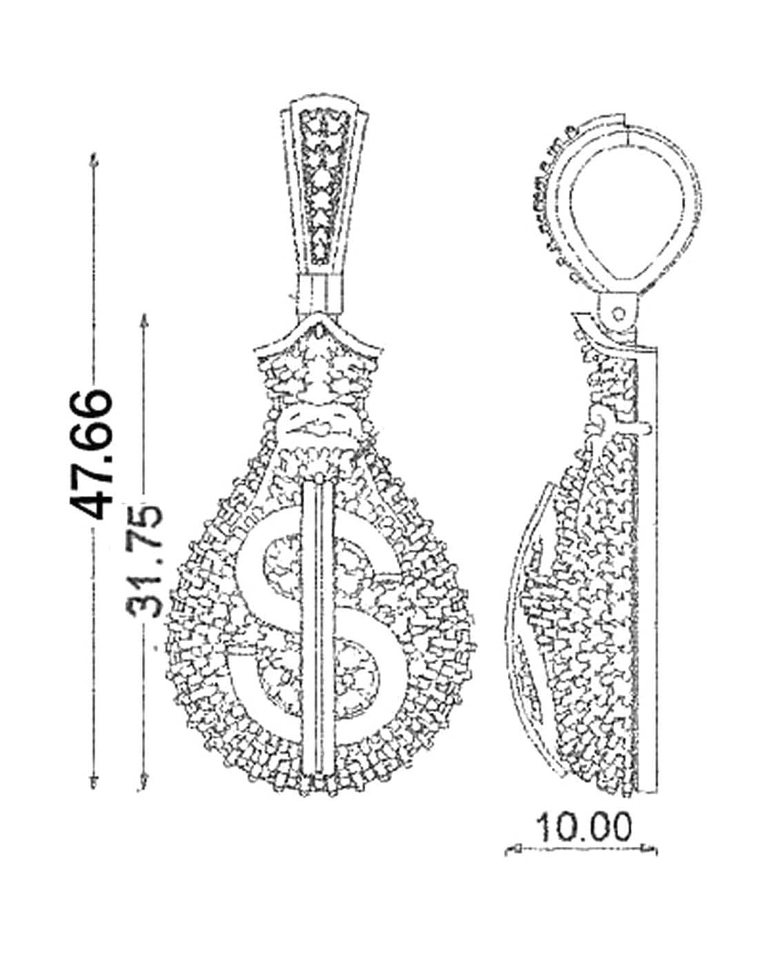 Dollar Money Bag Pendant P-40125