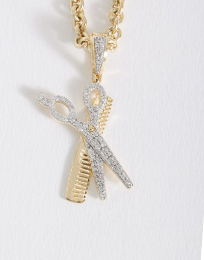 Scissors and Comb Pendant P-40105