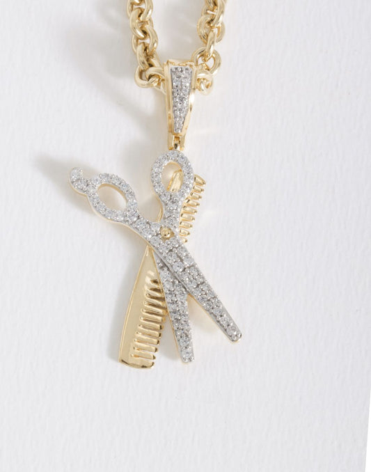 Scissors and Comb Pendant P-40105