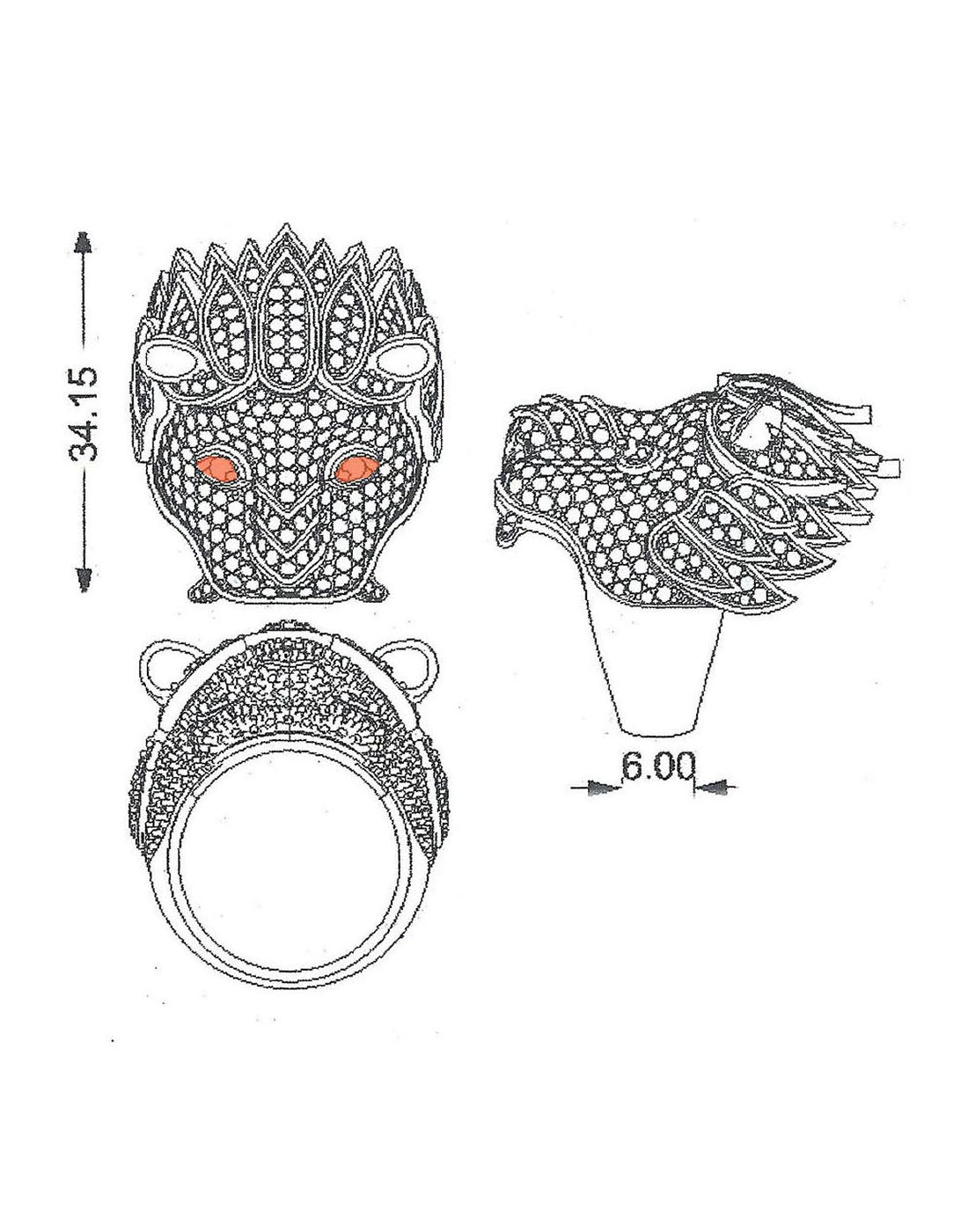 Lion Statement Ring R-20159
