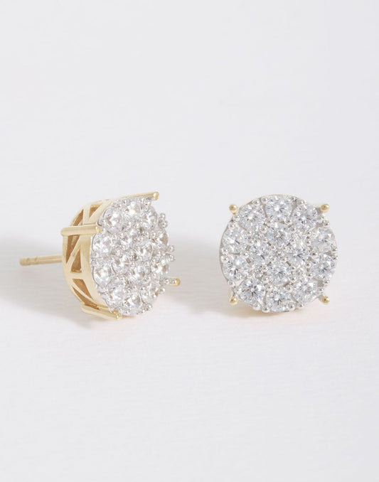 Round Cluster Earrings E-30017