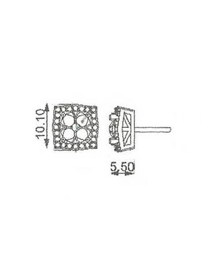 Halo Square Earrings E-30020