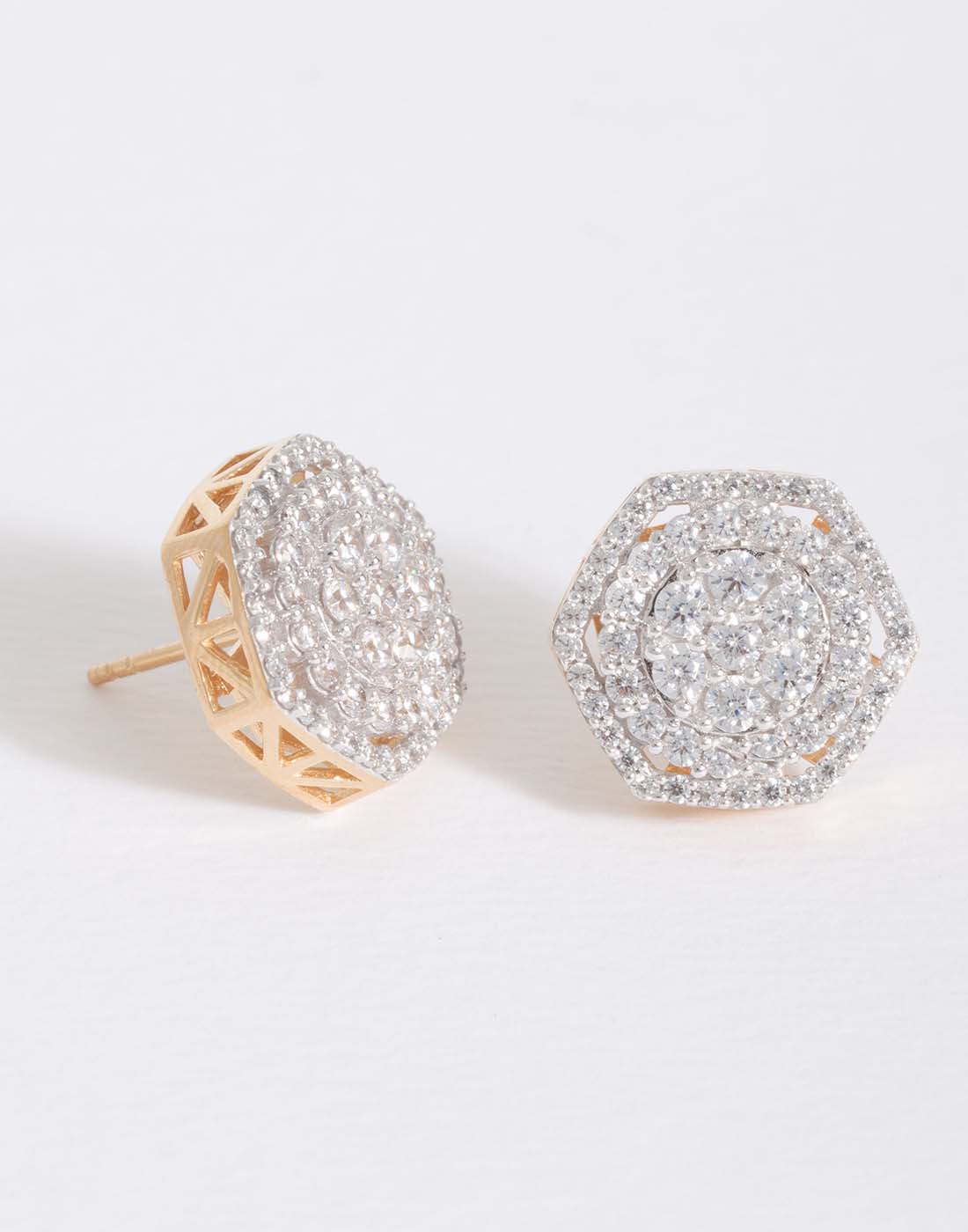 Halo Hexagonal Earrings E-30022