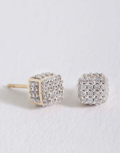 Iced Out Cushion Earrings E-30064