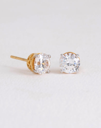 Classic Solitaire 3 Carat Earrings E-30078