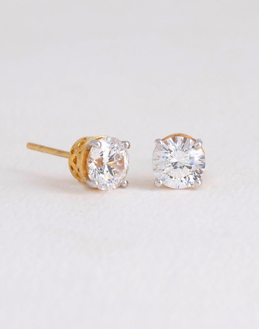 Classic Solitaire 3 Carat Earrings E-30078