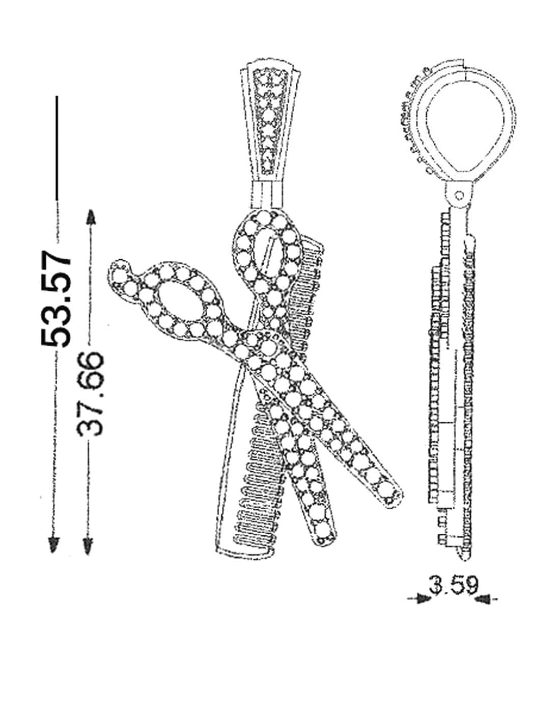 Scissors and Comb Pendant P-40105