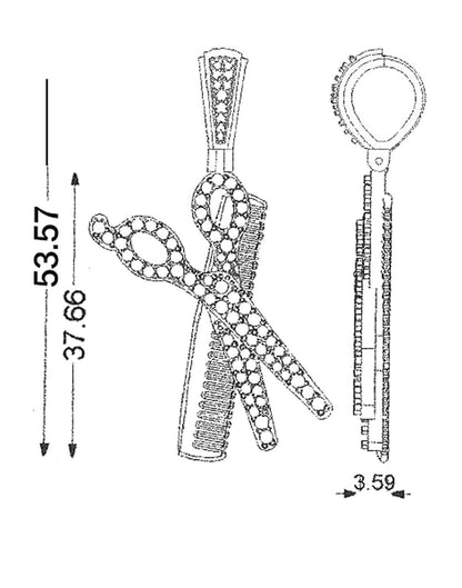 Scissors and Comb Pendant P-40105