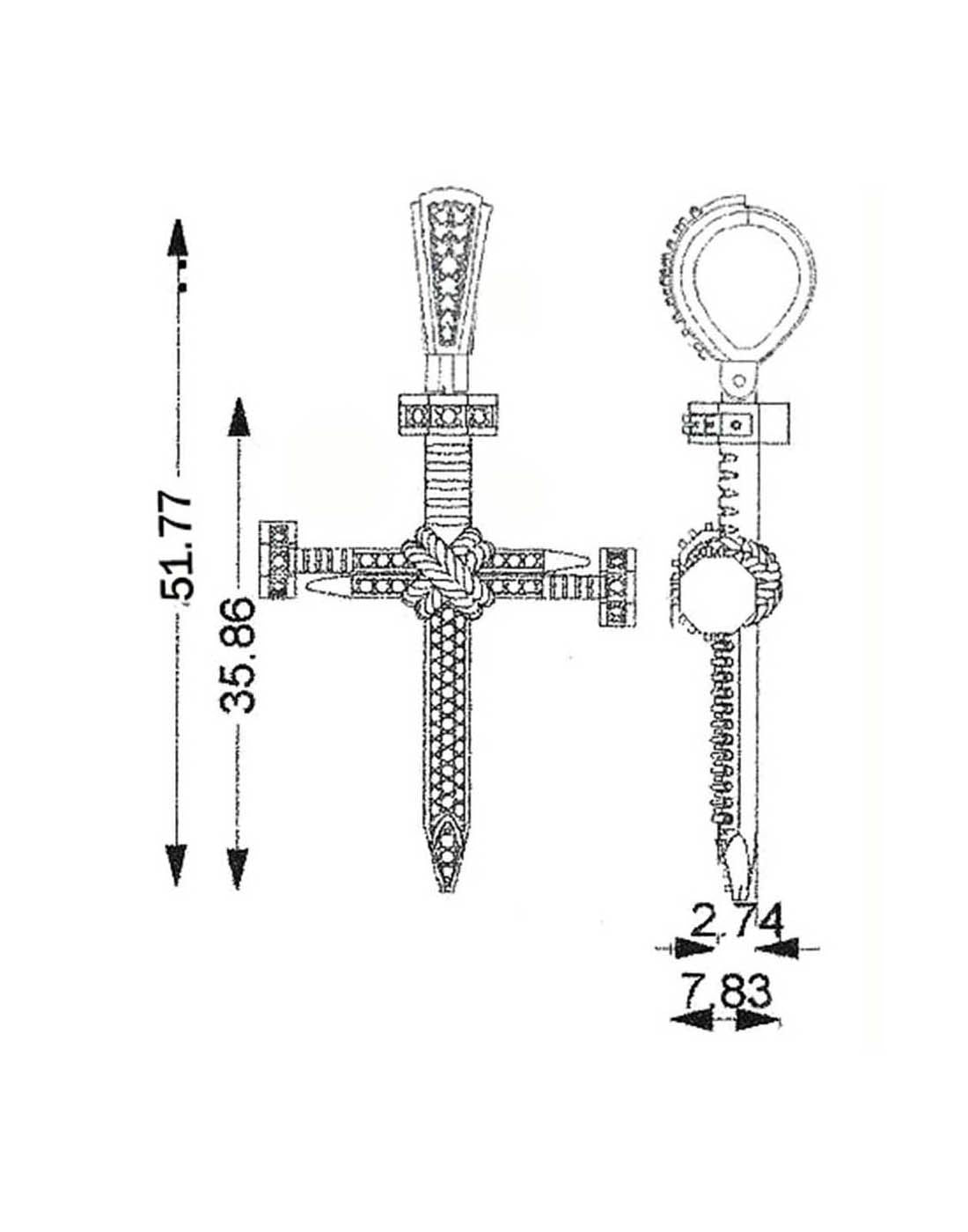 Nail Cross Pendant P-40123