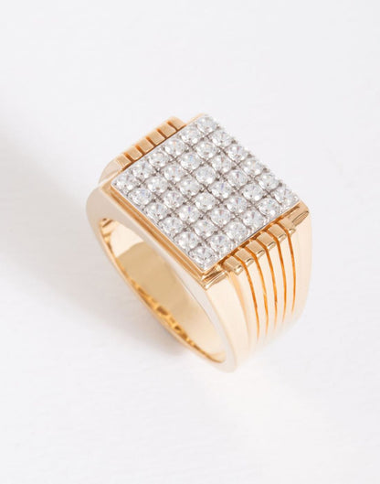 Square Deco Statement Ring R-20009