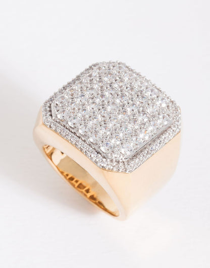 Bevel Square Statement Ring R-20022