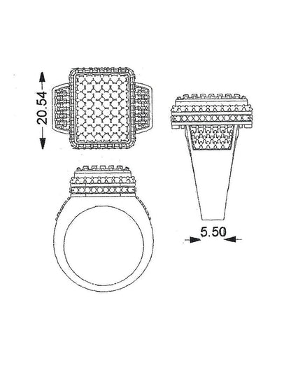 Square Statement Ring R-20061