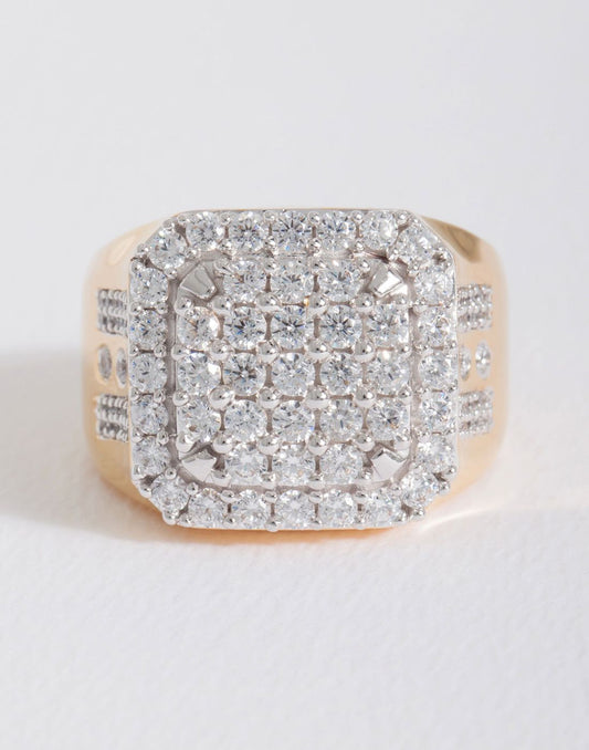 Bevel Square Statement Ring R-20076