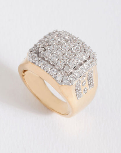 Bevel Square Statement Ring R-20076